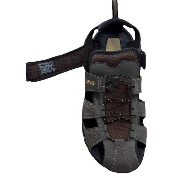 Teva Men's 10M Forebay Turkish Coffee Fisherman Sandals Taupe Gray EXCELLENT! - Picture 8 of 9